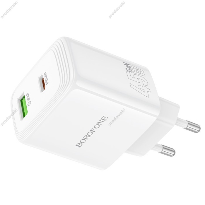 Мережевий зарядний пристрій Borofone BN30 Lustrous charger 45W White