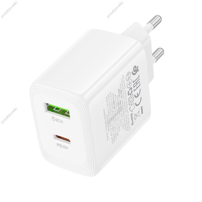 Мережевий зарядний пристрій Borofone BN30 Lustrous charger 45W White