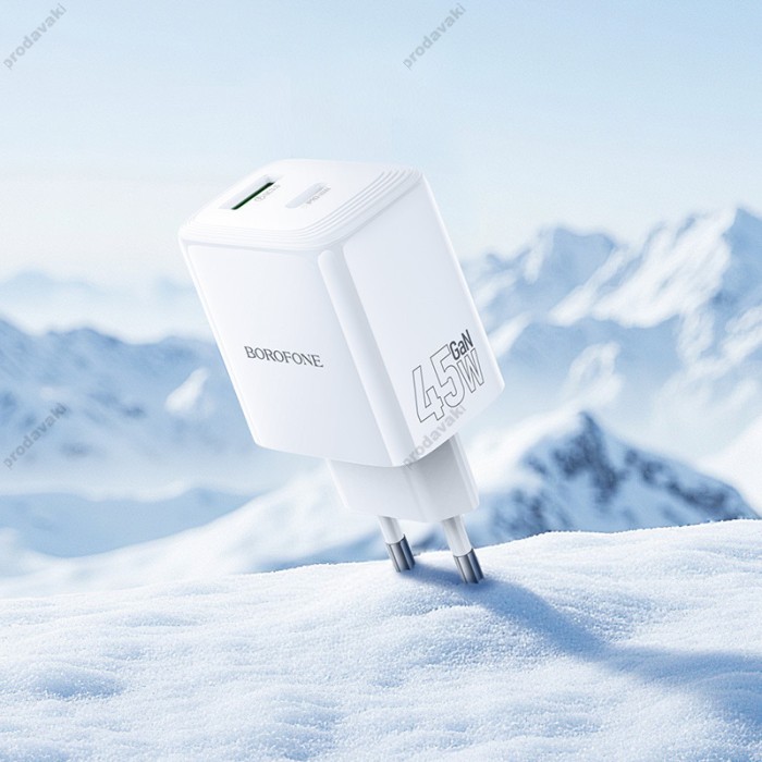 Мережевий зарядний пристрій Borofone BN30 Lustrous charger 45W White