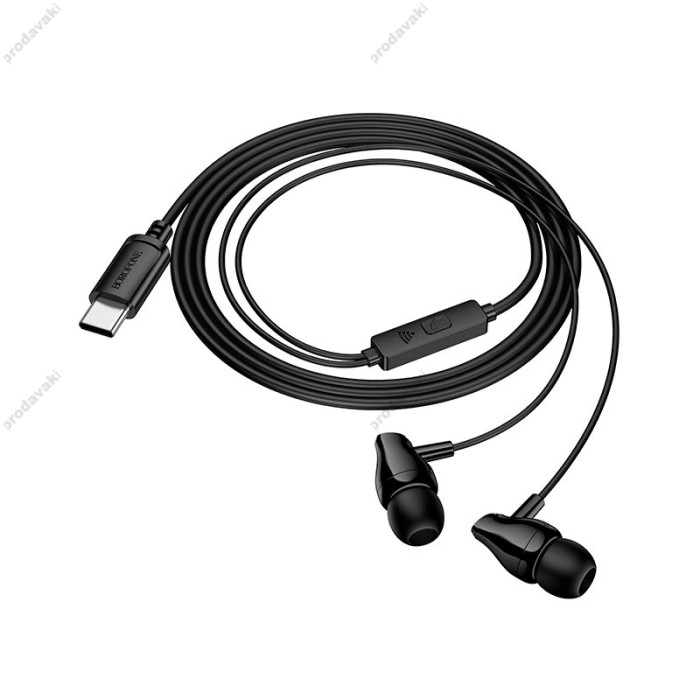 Дротові навушники BOROFONE BM61 Wanderer universal with mic Type-C Black
