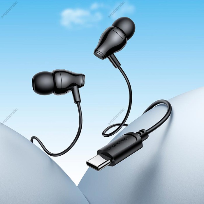 Дротові навушники BOROFONE BM61 Wanderer universal with mic Type-C Black
