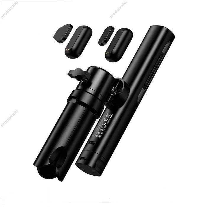 Бездротовий мікрофон HOCO DI106 Clear lavalier wireless digital microphone AI noise reduction Type-C 2 мікрофона Black