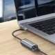 Мережевий адаптер Yesido HB26 Type-C/USB to RJ45 1000 Mbps 0.21m Grey