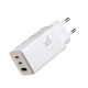Мережевий зарядний пристрій JoyRoom JR-TG10 GaN Three-Port Type-C cable 65W White