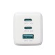 Мережевий зарядний пристрій JoyRoom JR-TG10 GaN Three-Port Type-C cable 65W White