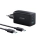 Мережевий зарядний пристрій JoyRoom JR-TG10 GaN Three-Port Type-C cable 65W Black