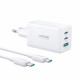 Мережевий зарядний пристрій JoyRoom JR-TG10 GaN Three-Port Type-C cable 65W White