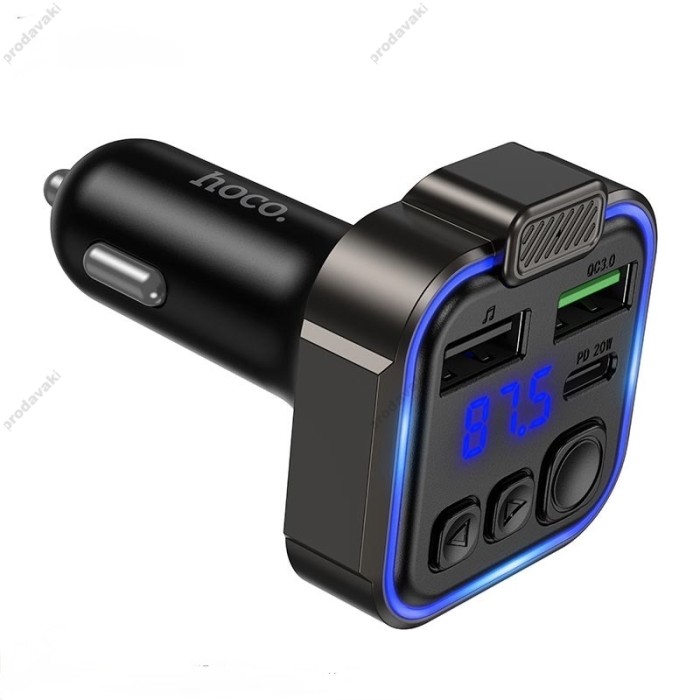 FM-трансмітер HOCO DFM04 with Bluetooth PD38W QC3.0 BT5.3 Black