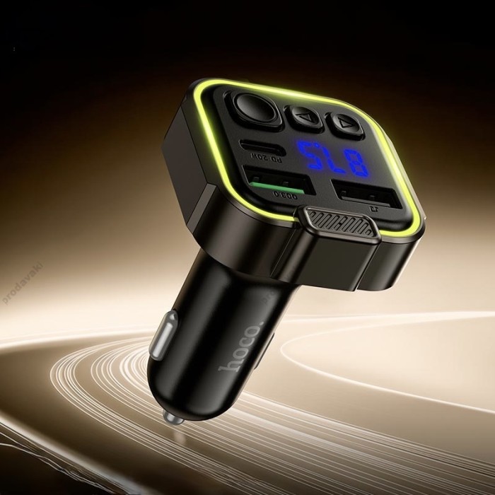 FM-трансмітер HOCO DFM04 with Bluetooth PD38W QC3.0 BT5.3 Black