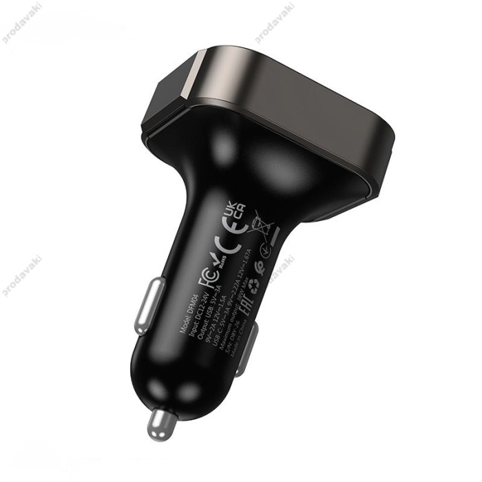 FM-трансмітер HOCO DFM04 with Bluetooth PD38W QC3.0 BT5.3 Black