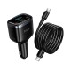 Автомобільний зарядний пристрій HOCO Z70 Speed car charger with TFT display Type-C Cable 93W Black