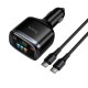 Автомобільний зарядний пристрій HOCO Z70 Speed car charger with TFT display Type-C Cable 93W Black