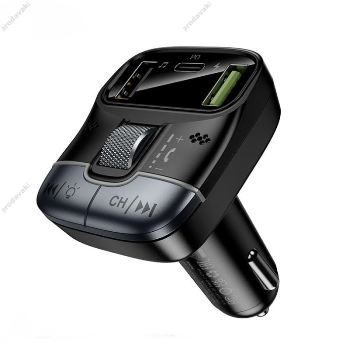 FM-трансмітер HOCO DFM02 Pino car with Bluetooth PD45W QC3.0 Black