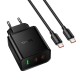 Мережевий зарядний пристрій HOCO N75 Grande charger Type-C cable 65W Black