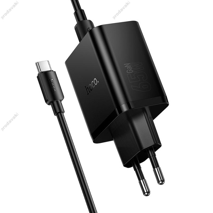 Мережевий зарядний пристрій HOCO N75 Grande charger Type-C cable 65W Black
