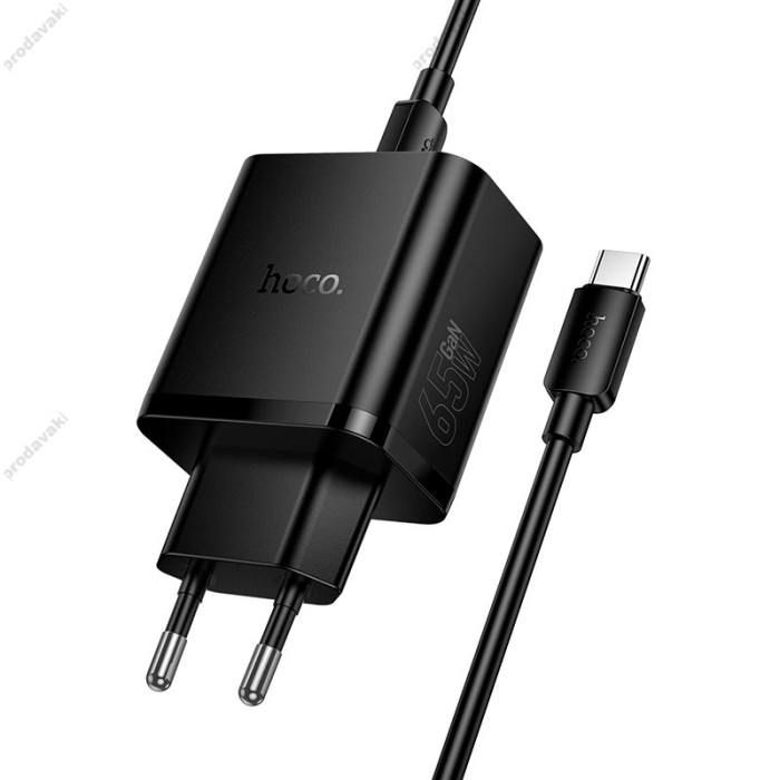 Мережевий зарядний пристрій HOCO N75 Grande charger Type-C cable 65W Black