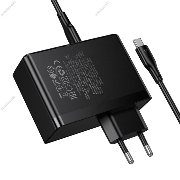 Мережевий зарядний пристрій HOCO N85 Vigoroso charger Type-C cable 100W Black