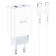 Мережевий зарядний пристрій HOCO C97A dual port charger Lightning cable 20W White