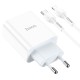 Мережевий зарядний пристрій HOCO C97A dual port charger Lightning cable 20W White