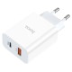 Мережевий зарядний пристрій HOCO C97A dual port charger Lightning cable 20W White