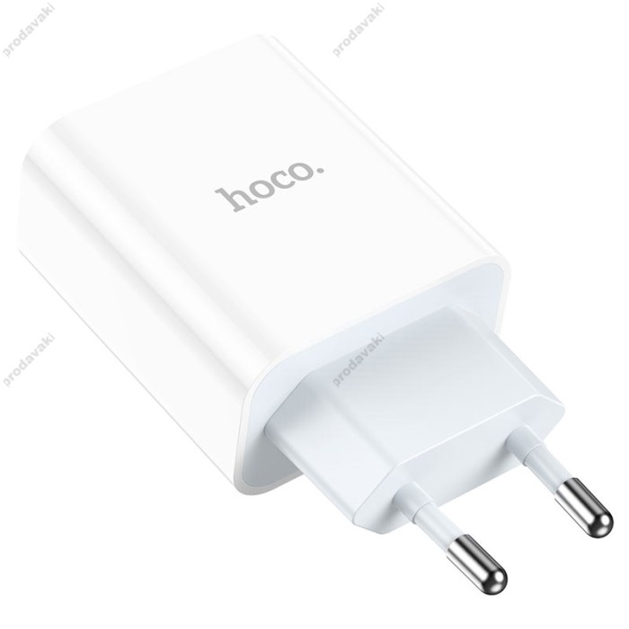 Мережевий зарядний пристрій HOCO C97A dual port charger Lightning cable 20W White