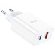 Мережевий зарядний пристрій HOCO C97A dual port charger Lightning cable 20W White