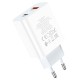 Мережевий зарядний пристрій HOCO C97A dual port charger Lightning cable 20W White