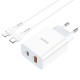 Мережевий зарядний пристрій HOCO C97A dual port charger Lightning cable 20W White
