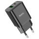 Мережевий зарядний пристрій HOCO N28 Founder dual port charger Lightning cable 20W Black
