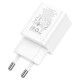Мережевий зарядний пристрій HOCO N28 Founder dual port charger Lightning cable 20W White
