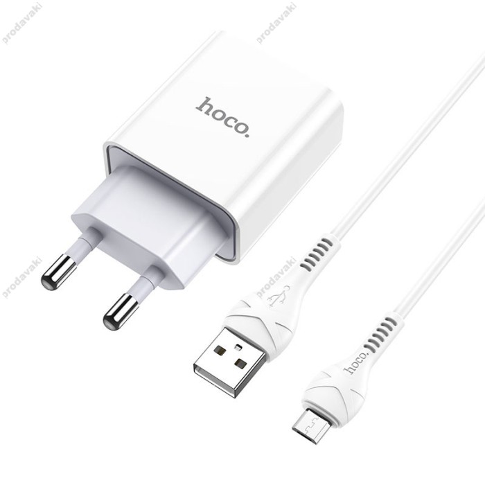 Мережевий зарядний пристрій HOCO C81A Asombroso Micro USB cable 10.5 White