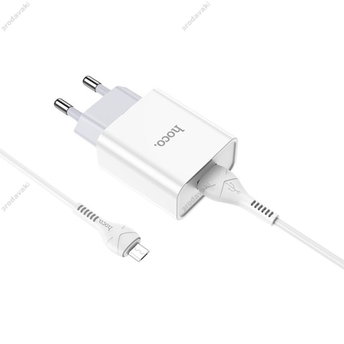Мережевий зарядний пристрій HOCO C81A Asombroso Micro USB cable 10.5 White