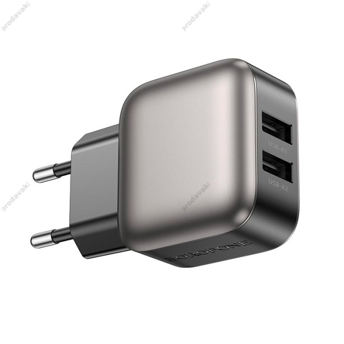 Мережевий зарядний пристрій Borofone BAS51A Absolute dual port charger 12W Black