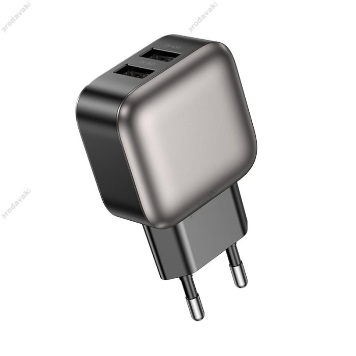 Мережевий зарядний пристрій Borofone BAS51A Absolute dual port charger 12W Black