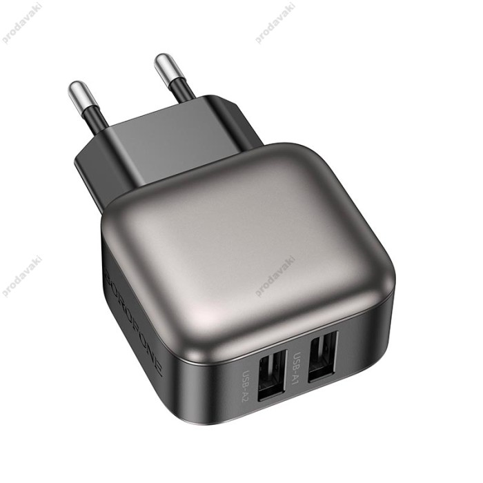 Мережевий зарядний пристрій Borofone BAS51A Absolute dual port charger 12W Black