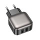 Мережевий зарядний пристрій Borofone BAS51A Absolute dual port charger 12W Black
