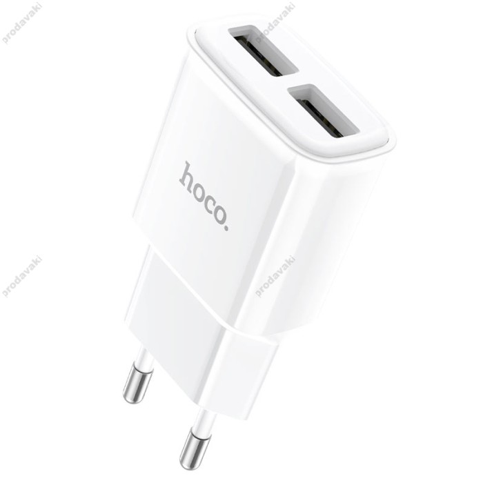 Мережевий зарядний пристрій HOCO C88A Star round dual port charger Micro USB cable 12W White