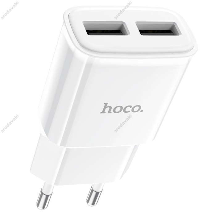 Мережевий зарядний пристрій HOCO C88A Star round dual port charger Micro USB cable 12W White