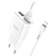 Мережевий зарядний пристрій HOCO C88A Star round dual port charger Lightning cable 12W White