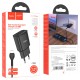 Мережевий зарядний пристрій HOCO C88A Star round dual port charger Lightning cable 12W Black