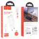 Мережевий зарядний пристрій HOCO C88A Star round dual port charger Lightning cable 12W White