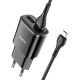 Мережевий зарядний пристрій HOCO C88A Star round dual port charger Micro USB cable 12W Black