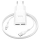 Мережевий зарядний пристрій HOCO C88A Star round dual port charger Micro USB cable 12W White