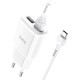 Мережевий зарядний пристрій HOCO C88A Star round dual port charger Type-C cable 12W White
