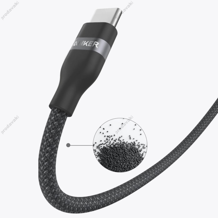 Кабель Anker A82E2611 Ultra Soft Cable Type-C to Type-C 240W 5A 0.9m Black