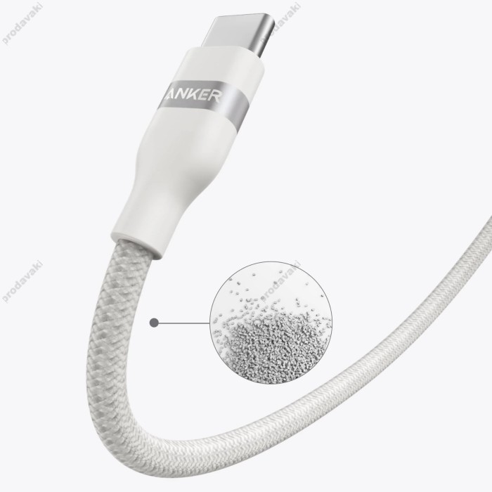 Кабель Anker A82E2611 Ultra Soft Cable Type-C to Type-C 240W 5A 0.9m White
