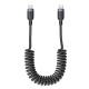 Кабель Yesido CA205 Spring Cable Type-C to Type-C 60W 3A 1m Black