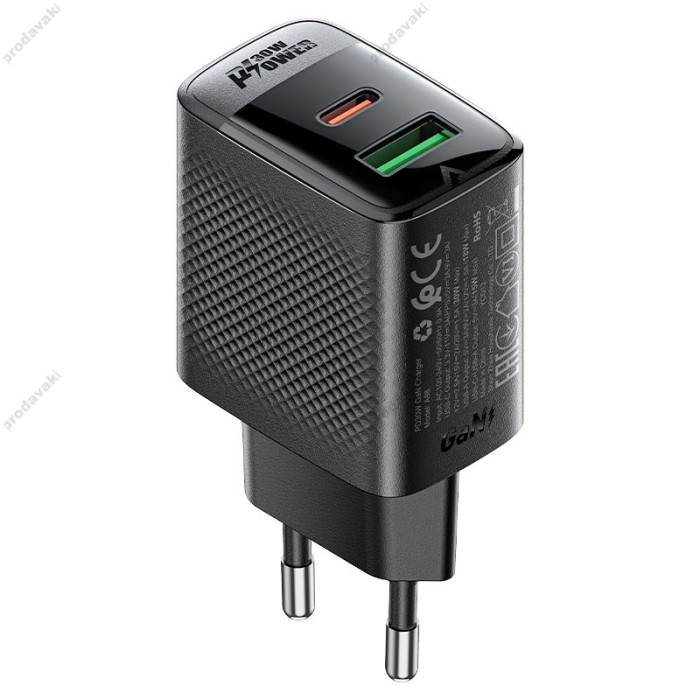 Мережевий зарядний пристрій ACEFAST A98 GaN Fast Charge Wall Charge 30W Black