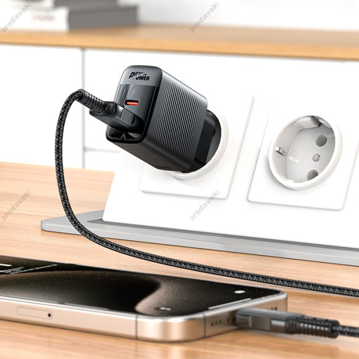 Мережевий зарядний пристрій ACEFAST A98 GaN Fast Charge Wall Charge 30W Black