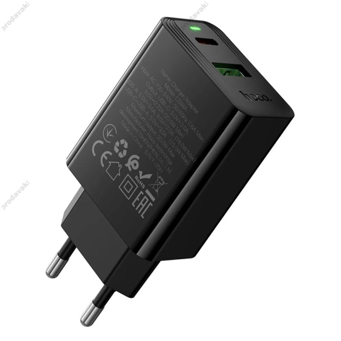 Мережевий зарядний пристрій HOCO CS94A Leader charger 20W Black